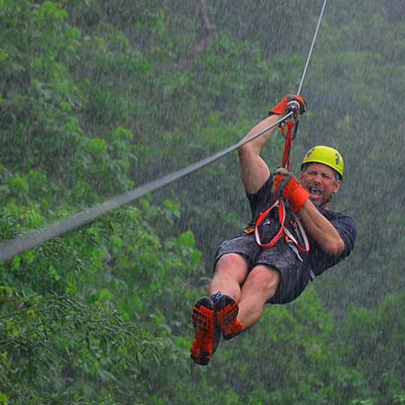 zip lines in cancun and riviera maya with rain